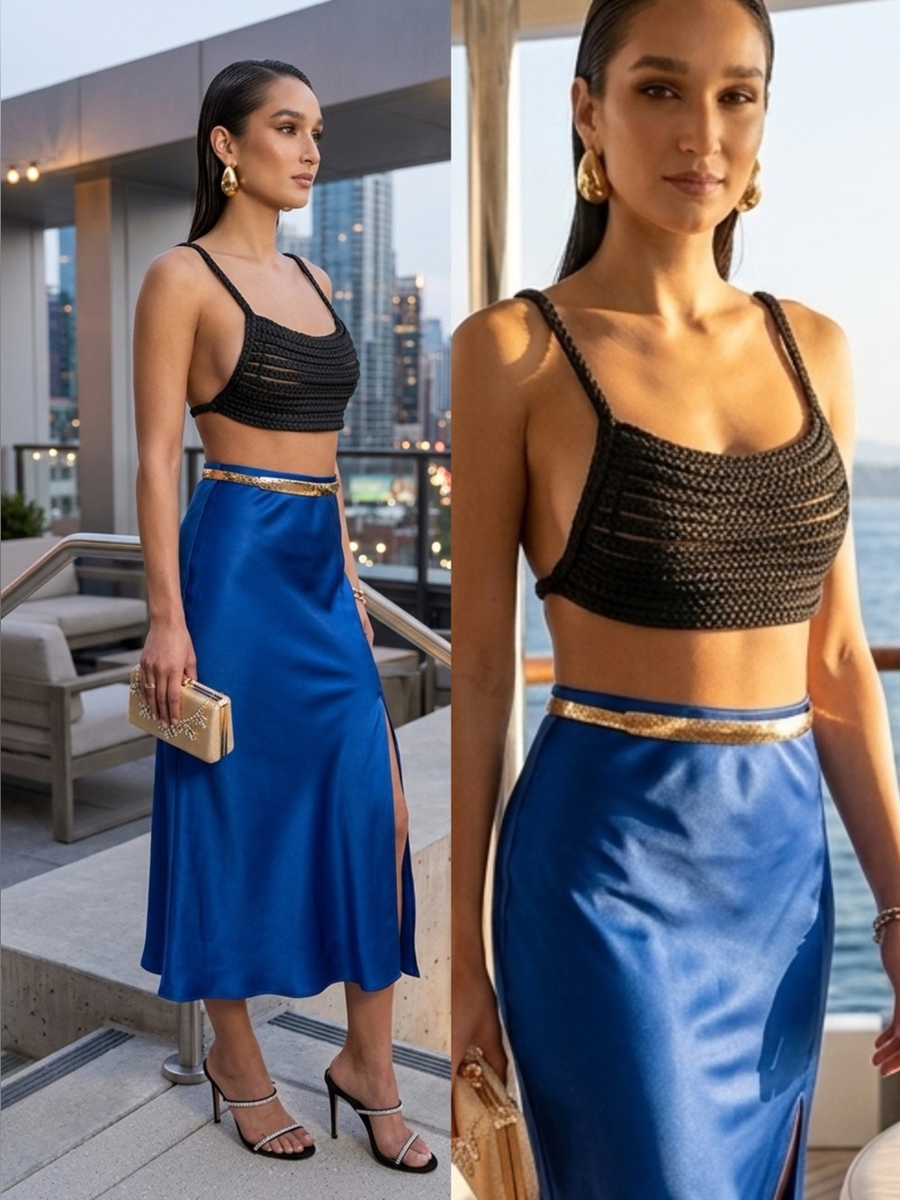 Sexy!  Jluxlabel BLACK SOFIE BRAIDED TOP